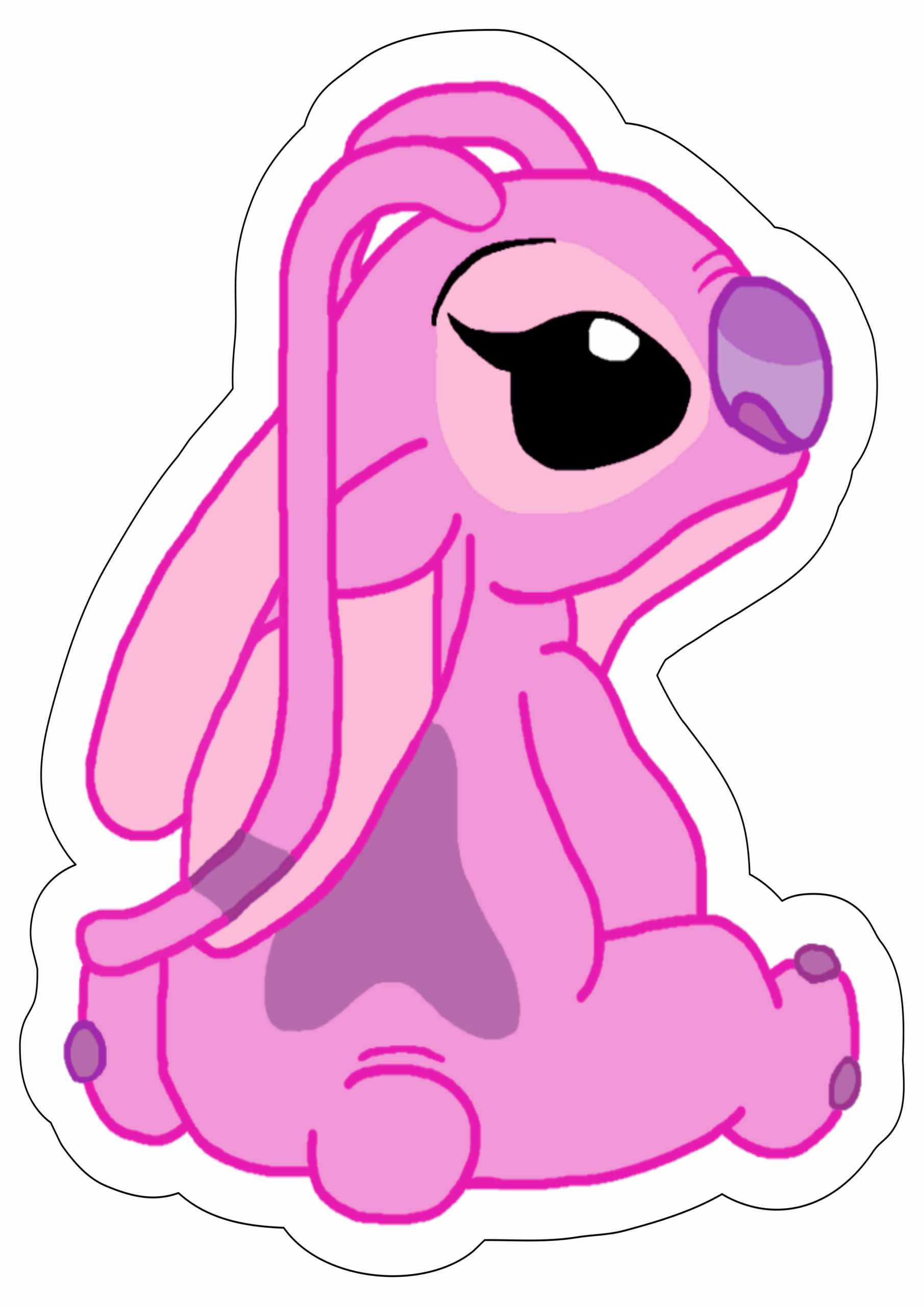 Lilo e Stitch personagens disney Angel rosa fundo transparente com contorno ilustração png