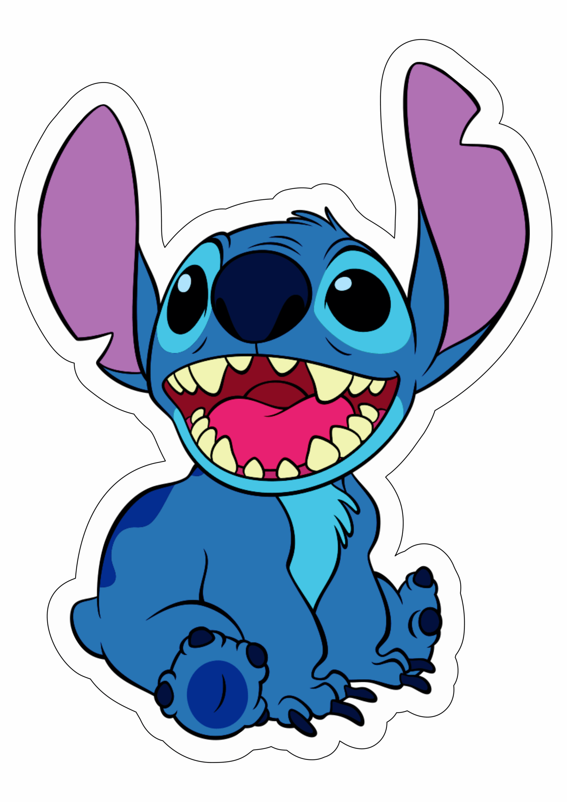 Lilo e Stitch personagens disney fundo transparente com contorno ilustração decoração png