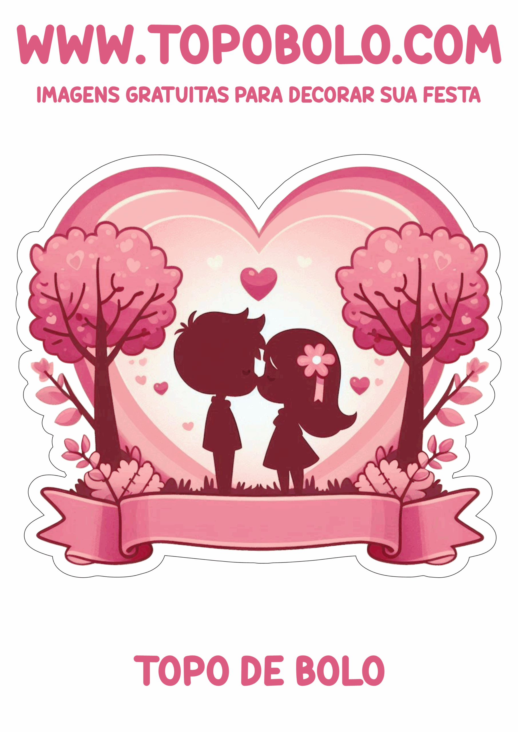 Dia dos namorados topo de bolo fofinho rosa decoração coração adesivos tags stickers banners png