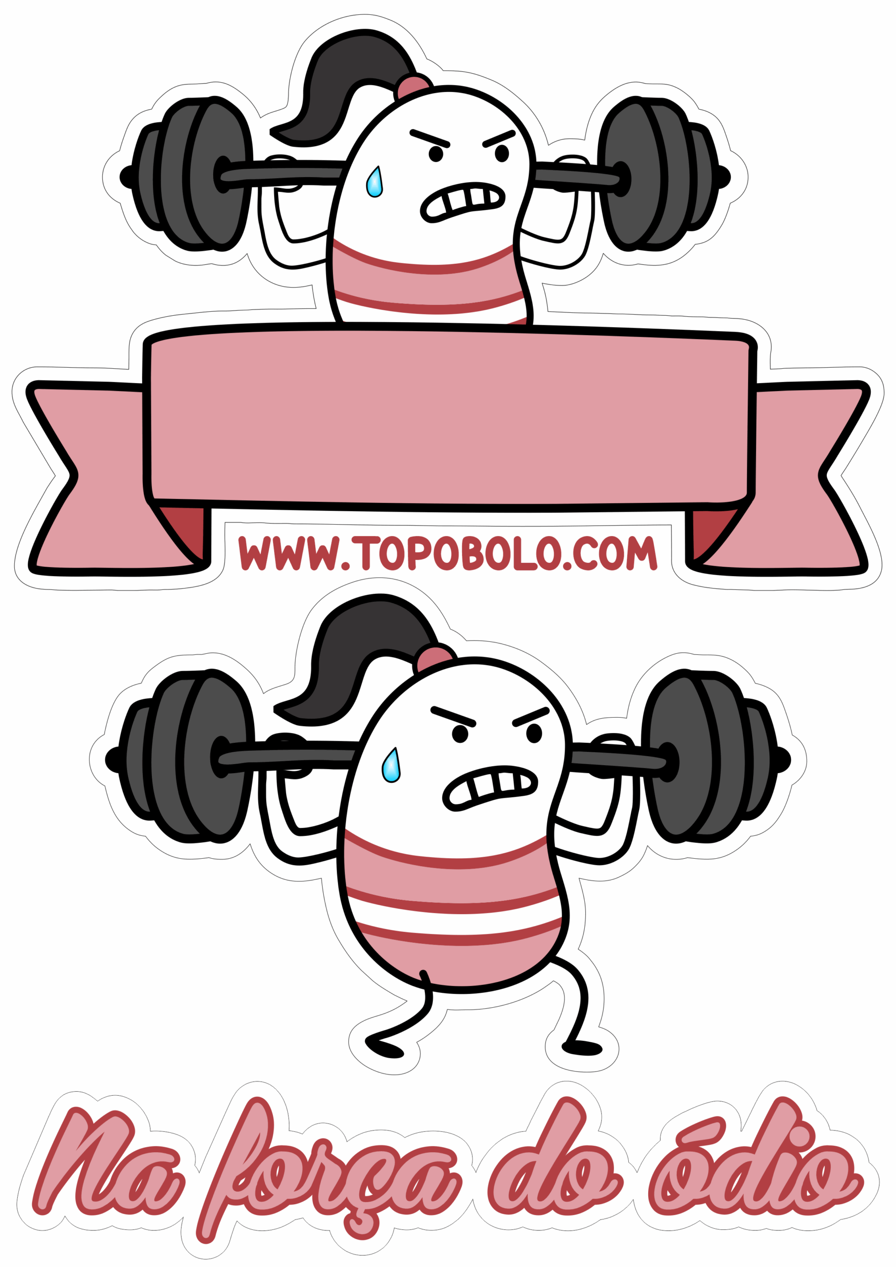 Flork of cows topo de bolo memes de academia figurinha engraçada mulher marombeira rosa pink bento cake na força do ódio png