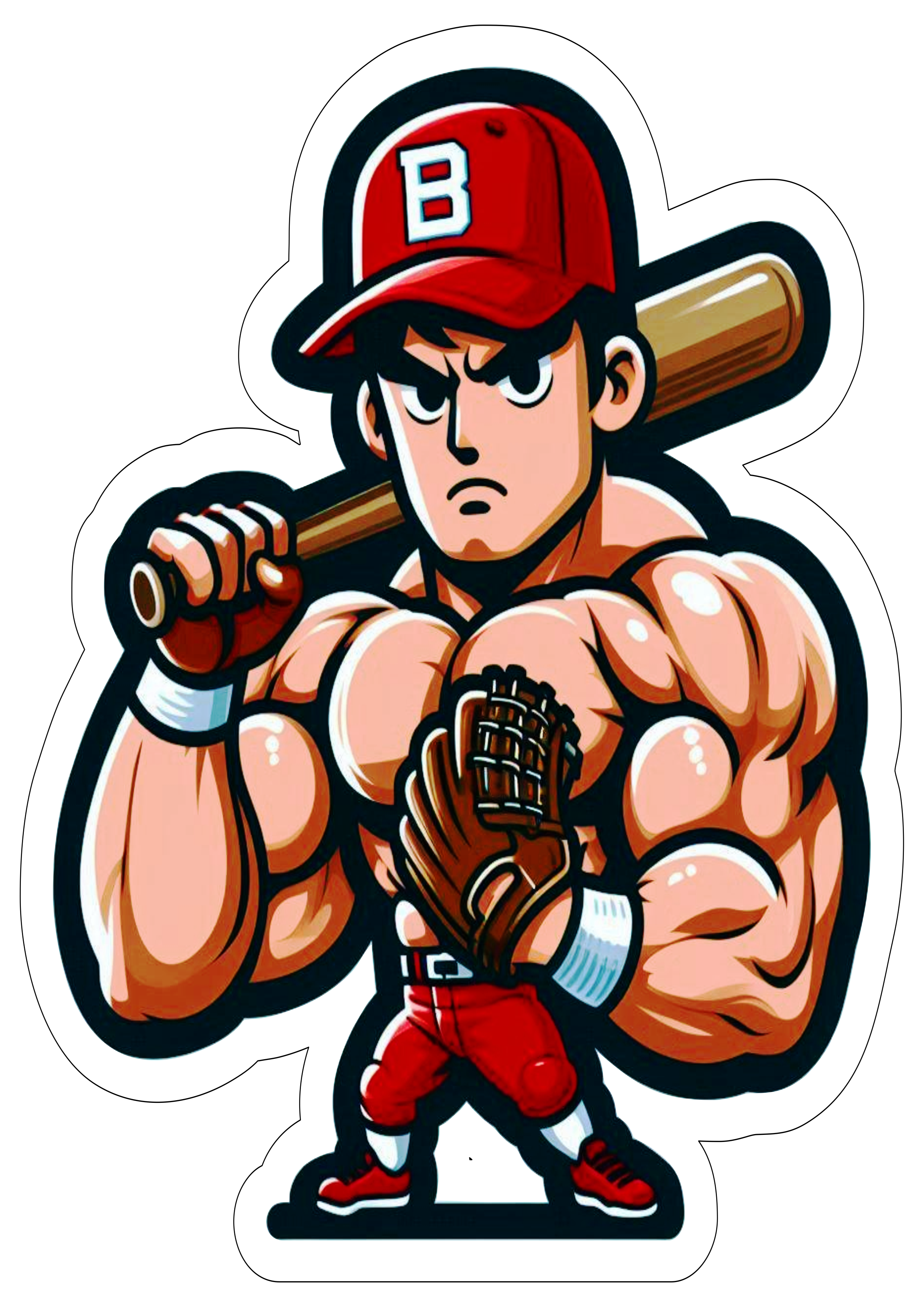 Baseball player simple draw cartoon png
