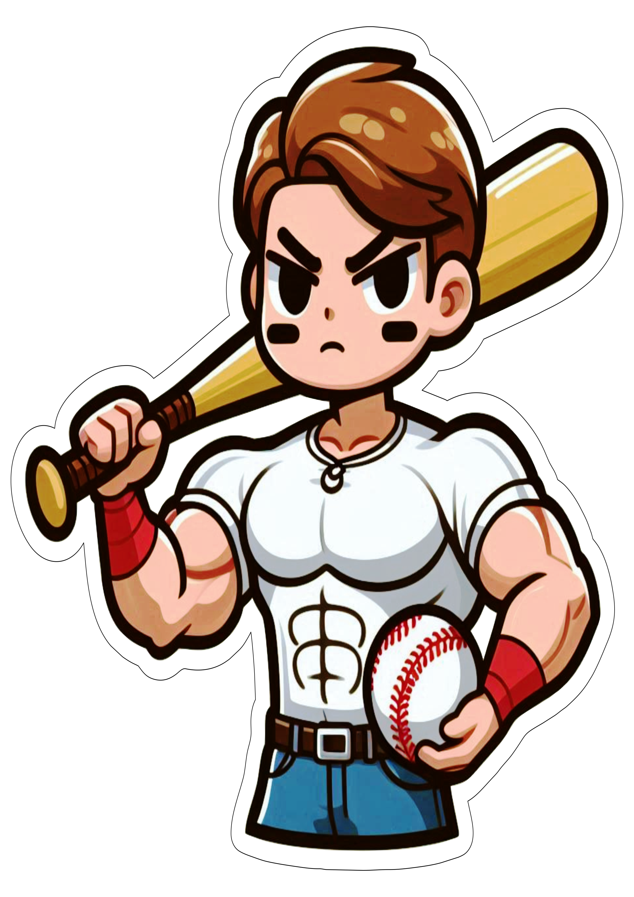 Baseball player simple draw cartoon sports png