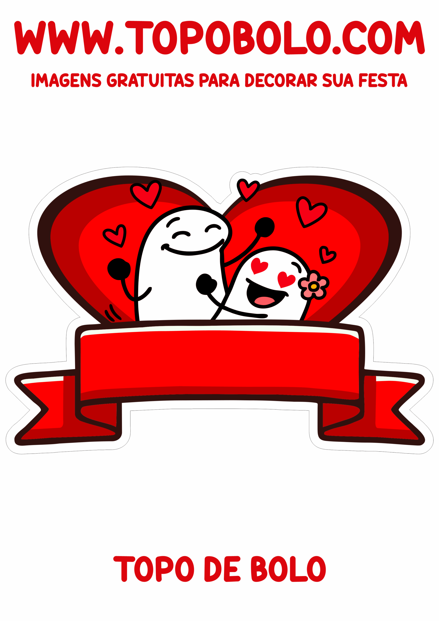 Topo de bolo flork of cows 12 de junho dia dos namorados png