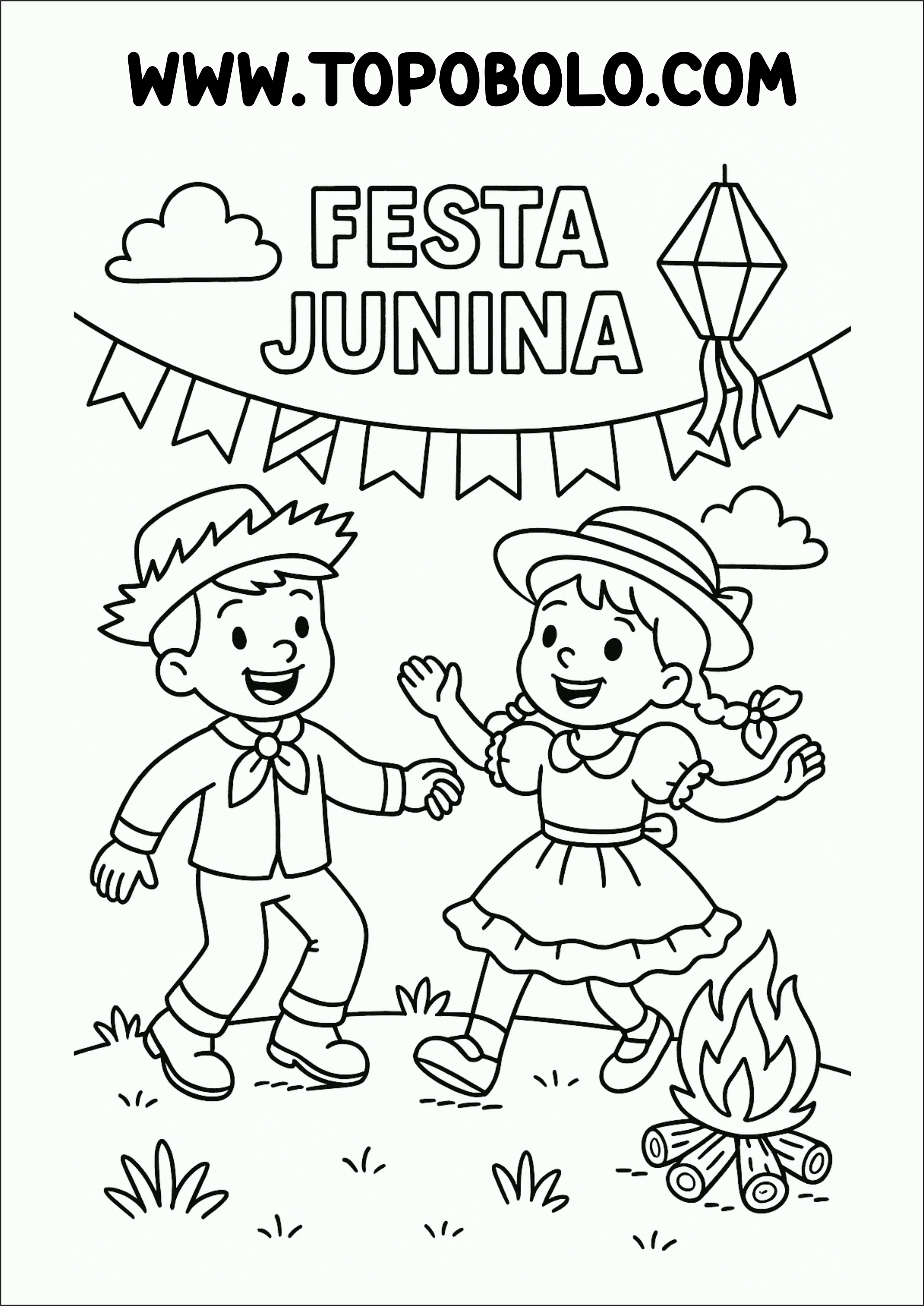 festa junina desenho para colorir