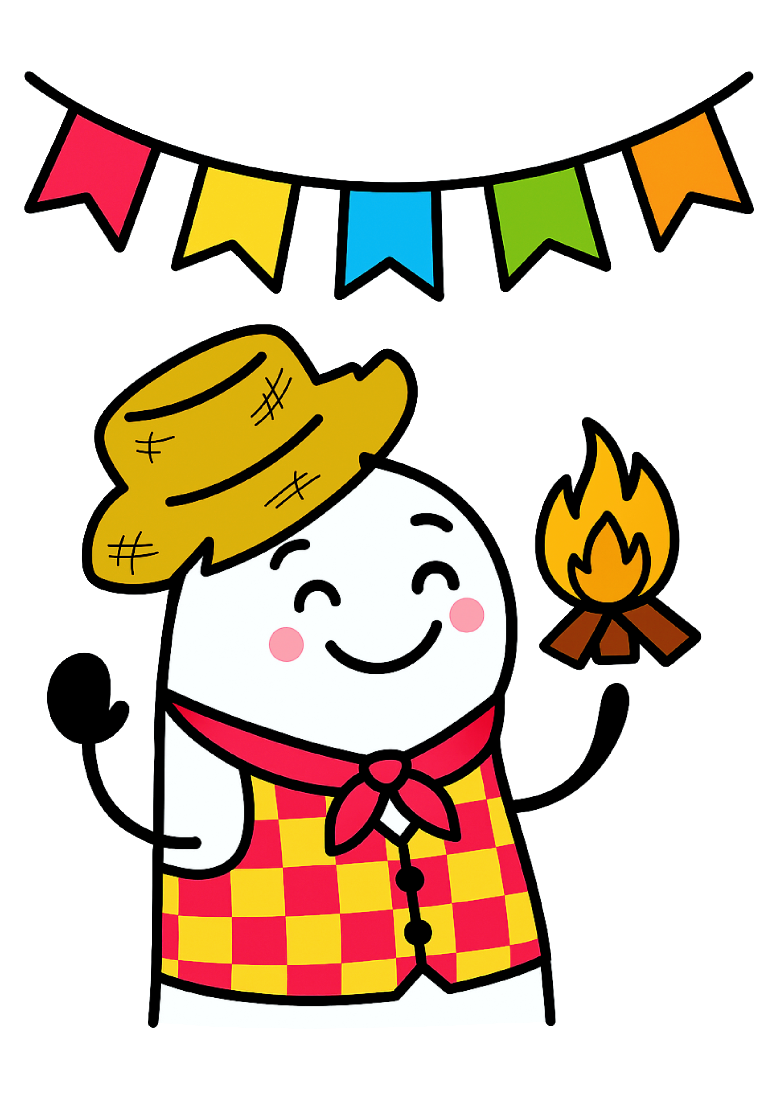 Festa Junina São João figurinhas engraçadas flork of cows caipira fogueira bandeirinhas png