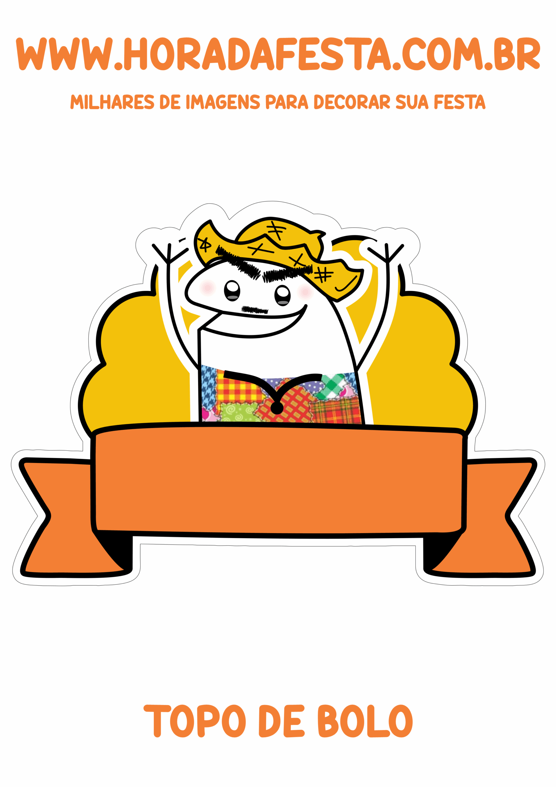 Topo de bolo festa junina flork of cows png