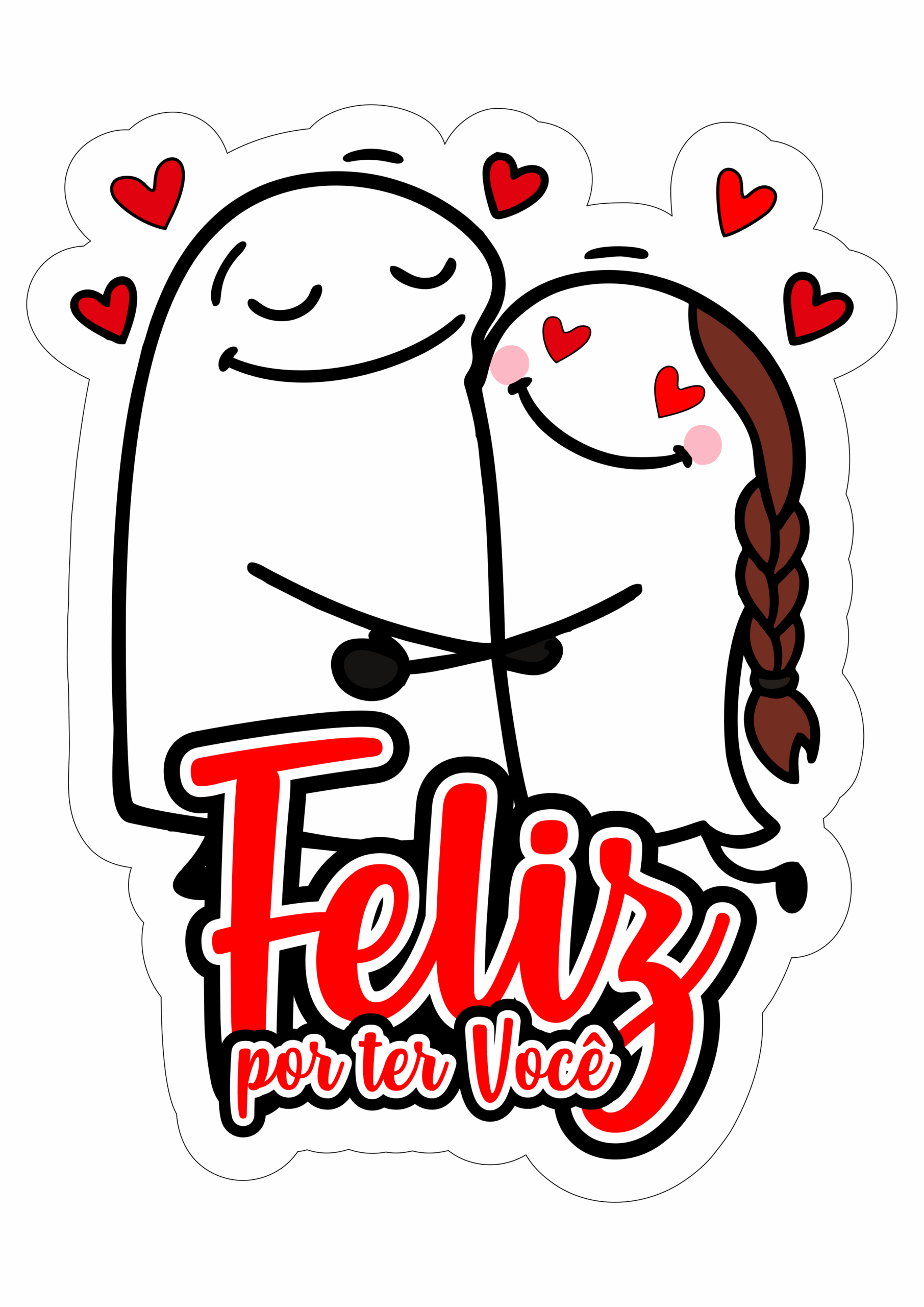 Dia dos namorados flork of cows desenho simples com contorno feliz por ter você png