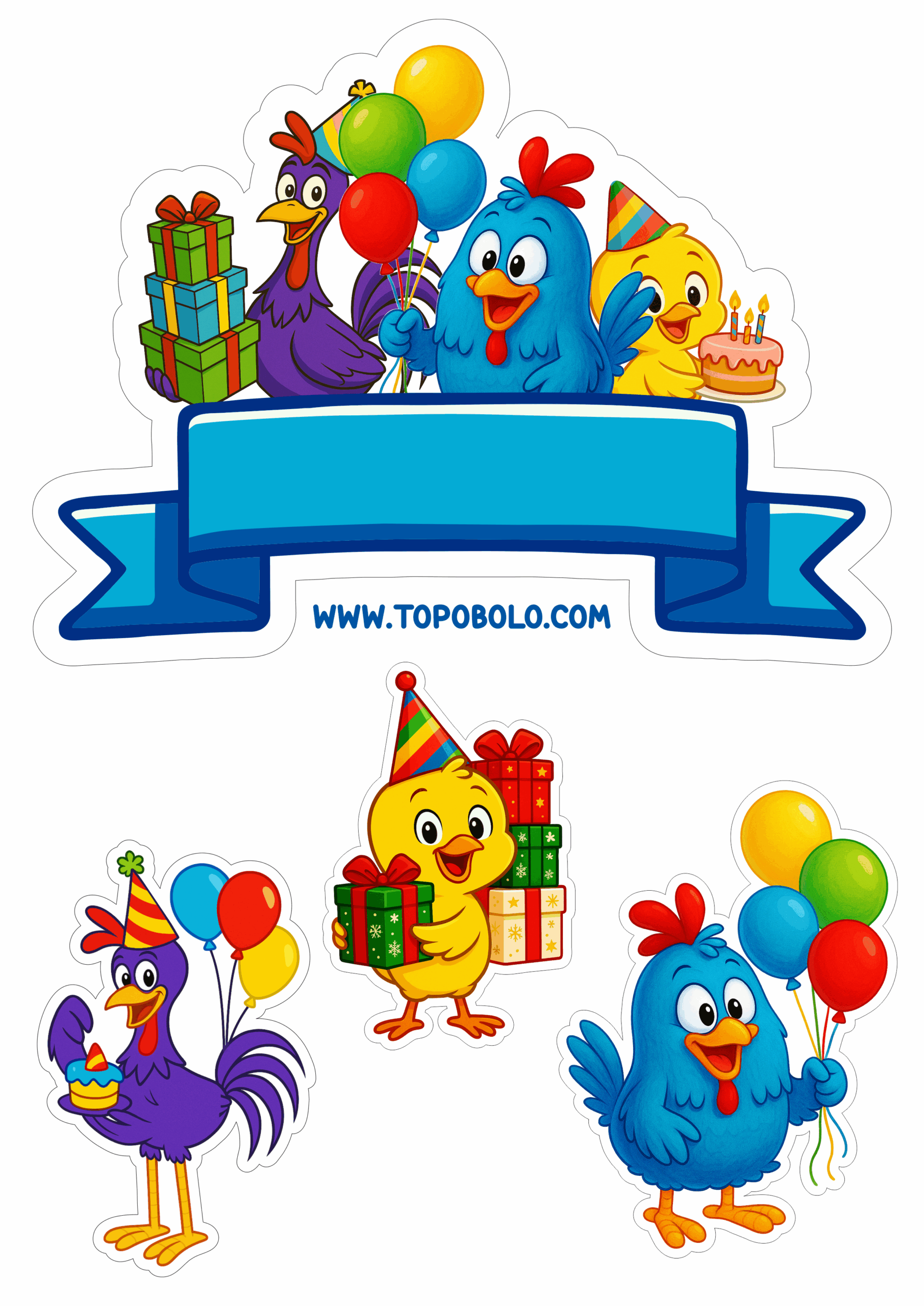 Topo de bolo para imprimir galinha pintadinha aniversário infantil minha festa personalizada pintinho amarelinho png