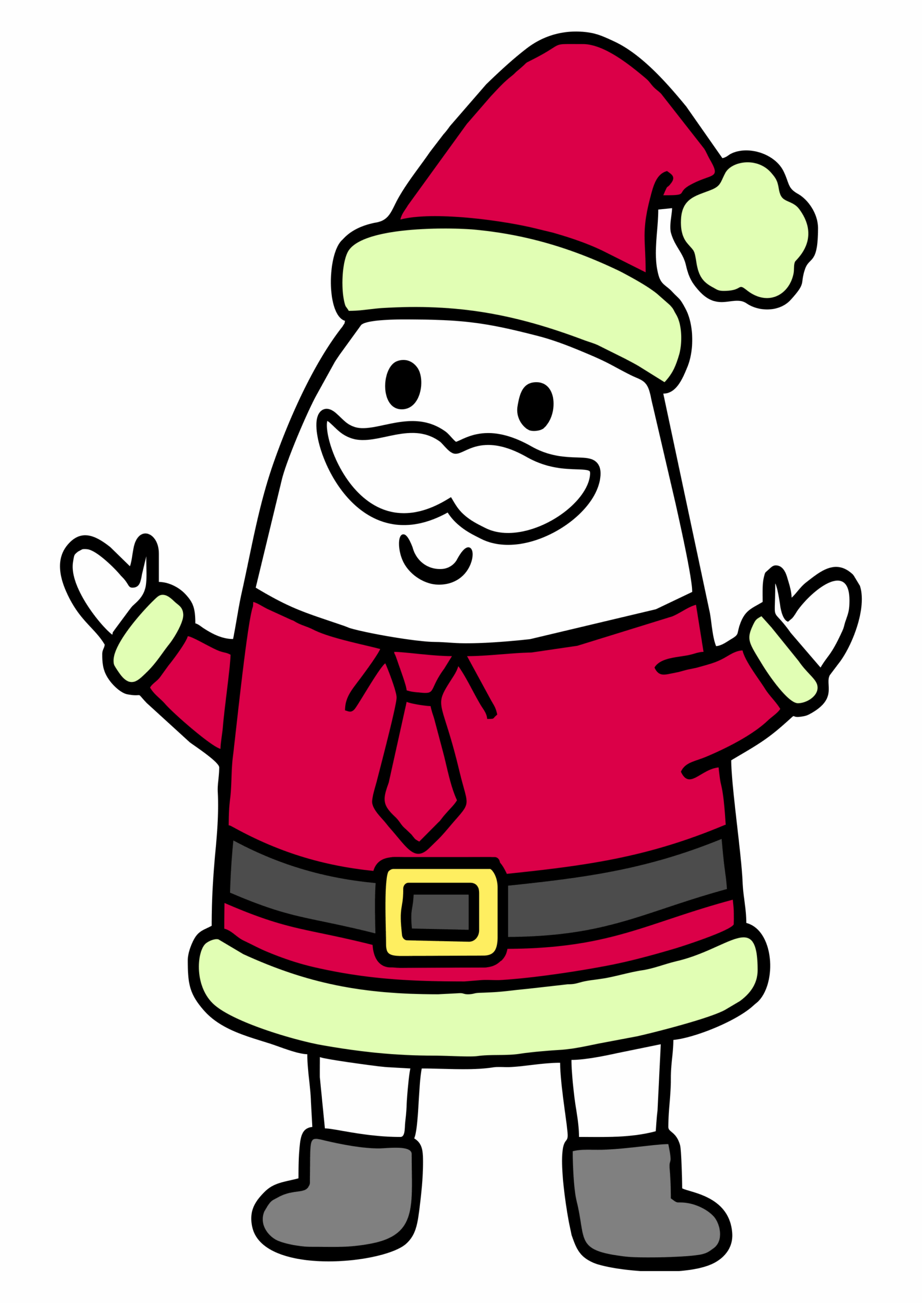 Flork of cows fantasiado de papai noel figurinha engraçada para whatsapp e redes sociais desenho simples rabisco png