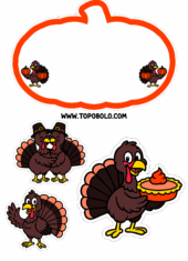 cake topper turkey thanksgiving free clipart