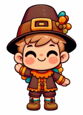 simple drawing thanksgiving decoration little boy