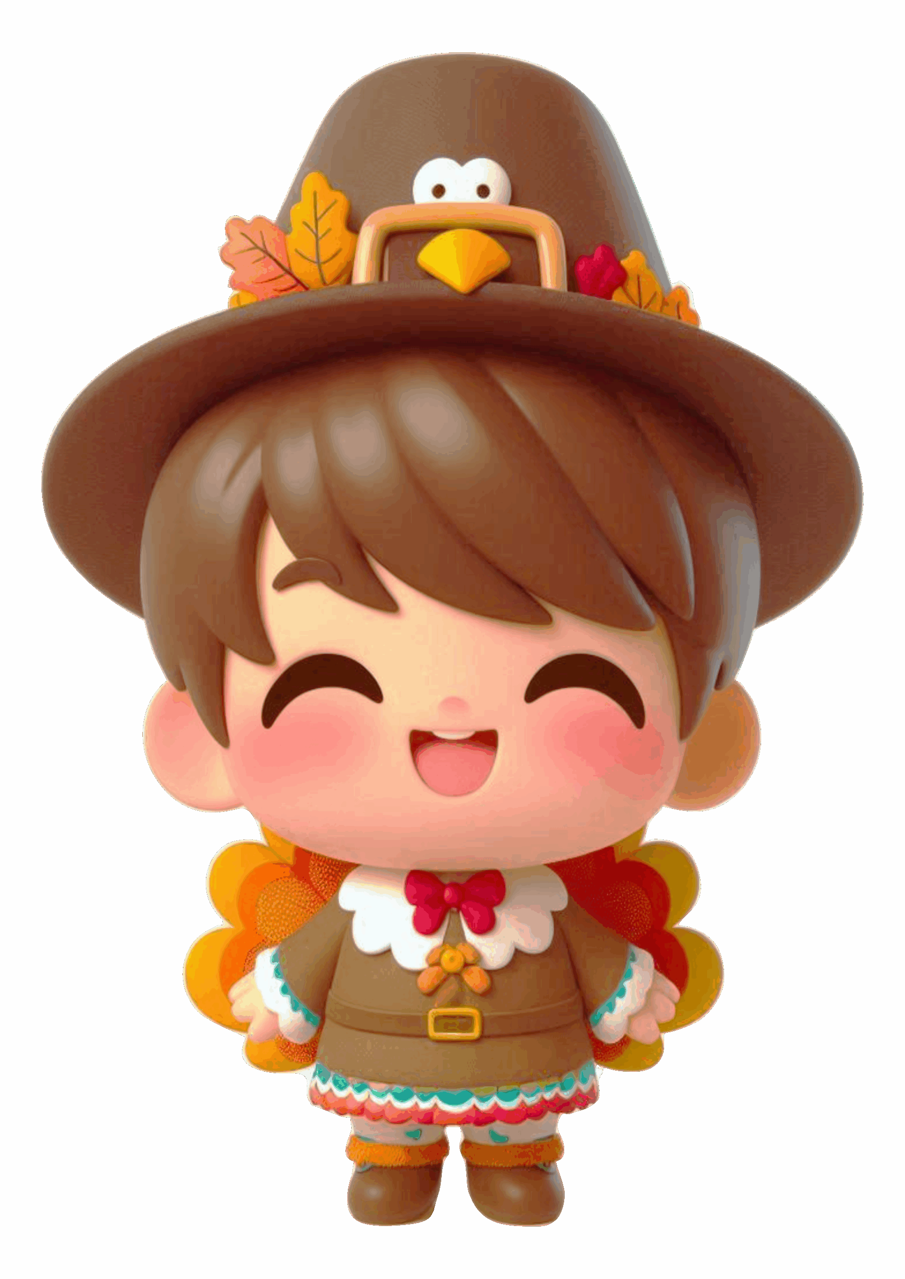Feliz dia de ação de graças imagem fofinha garotinho png