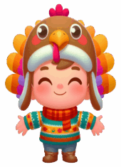 simple drawing thanksgiving decoration little boy turkey costumed
