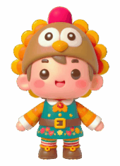simple drawing thanksgiving decoration little boy turkey costumed cute image