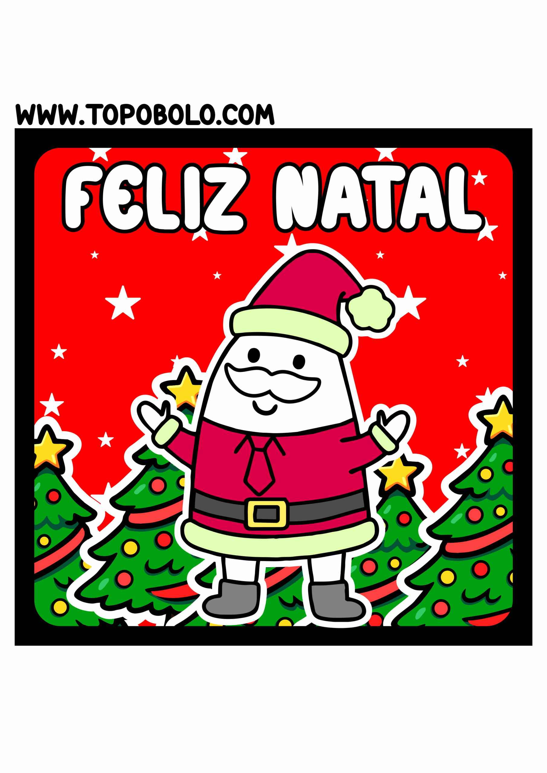Feliz natal adesivo quadrado para imprimir e decorar flork of cows papelaria criativa época natalina png