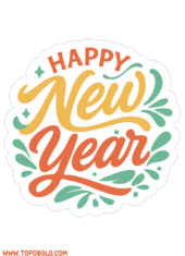 happy new year 2026 orange and green