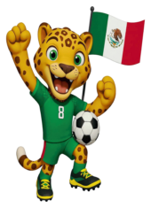 world cup soccer Mexican mascot cartoon flag