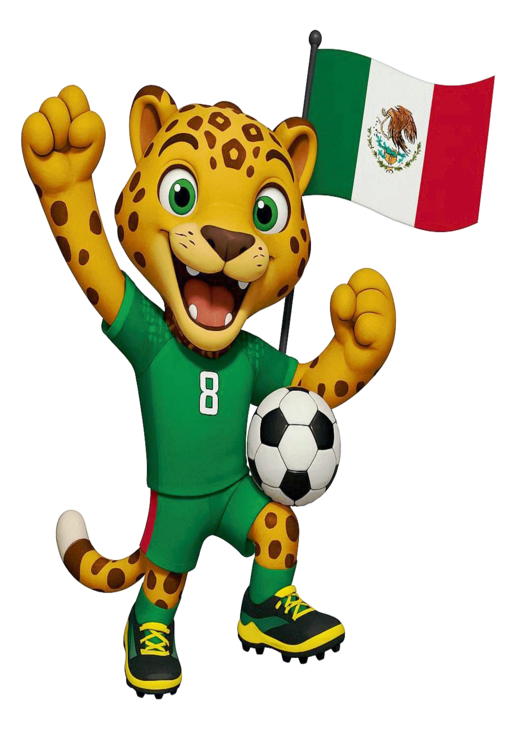 Mascote do México copa do mundo 2026 onça Zayu campeonato de futebol png