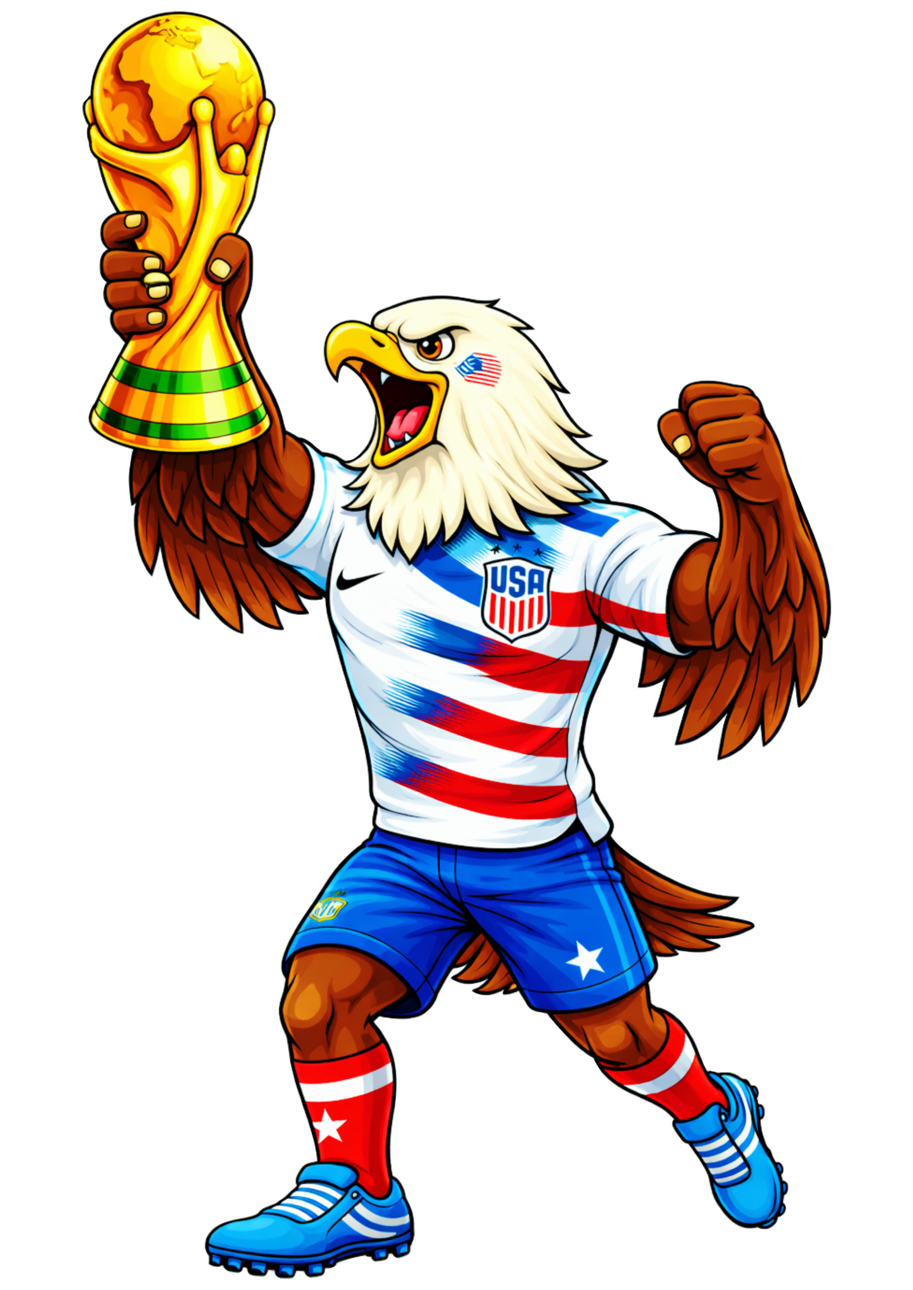 FIFA copa do mundo de futebol 2026 mascote americano águia segurando a taça decoração e designer png