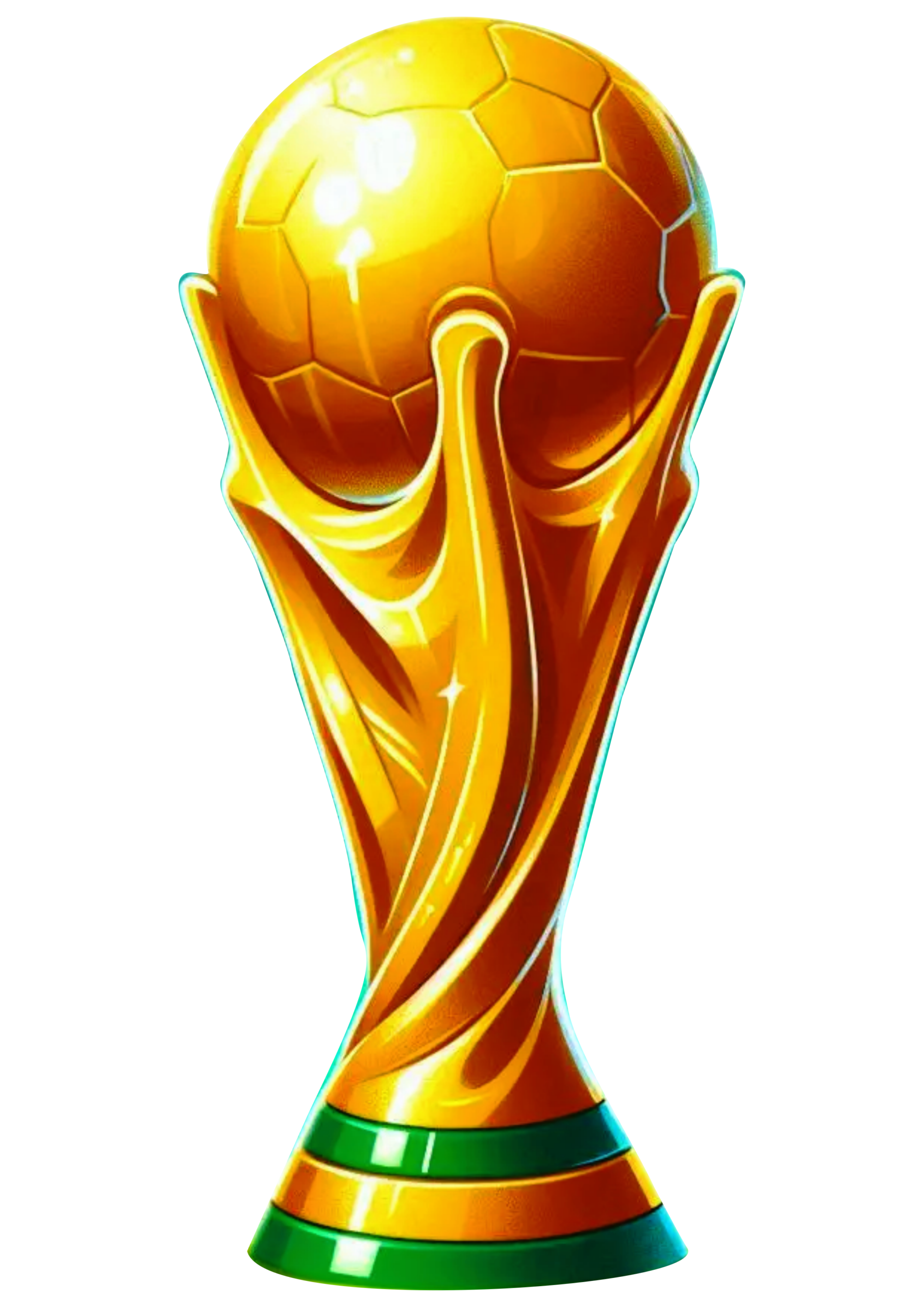 Troféu da copa do mundo de 2026 taça dourada com fundo transparente ilustração para imprimir png