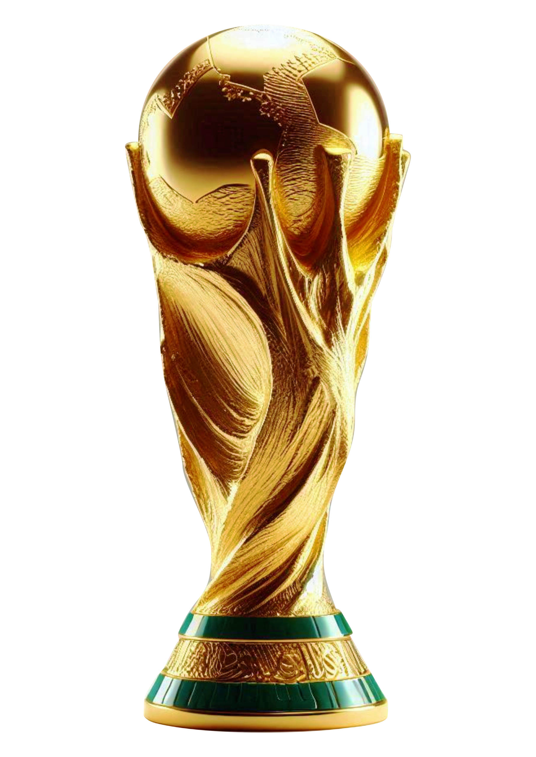 Troféu da copa do mundo de 2026 taça dourada com fundo transparente ilustração para imprimir bola de ouro vetor clipart png