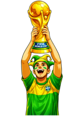 trophy world cup 2026 illustration brazilian fan