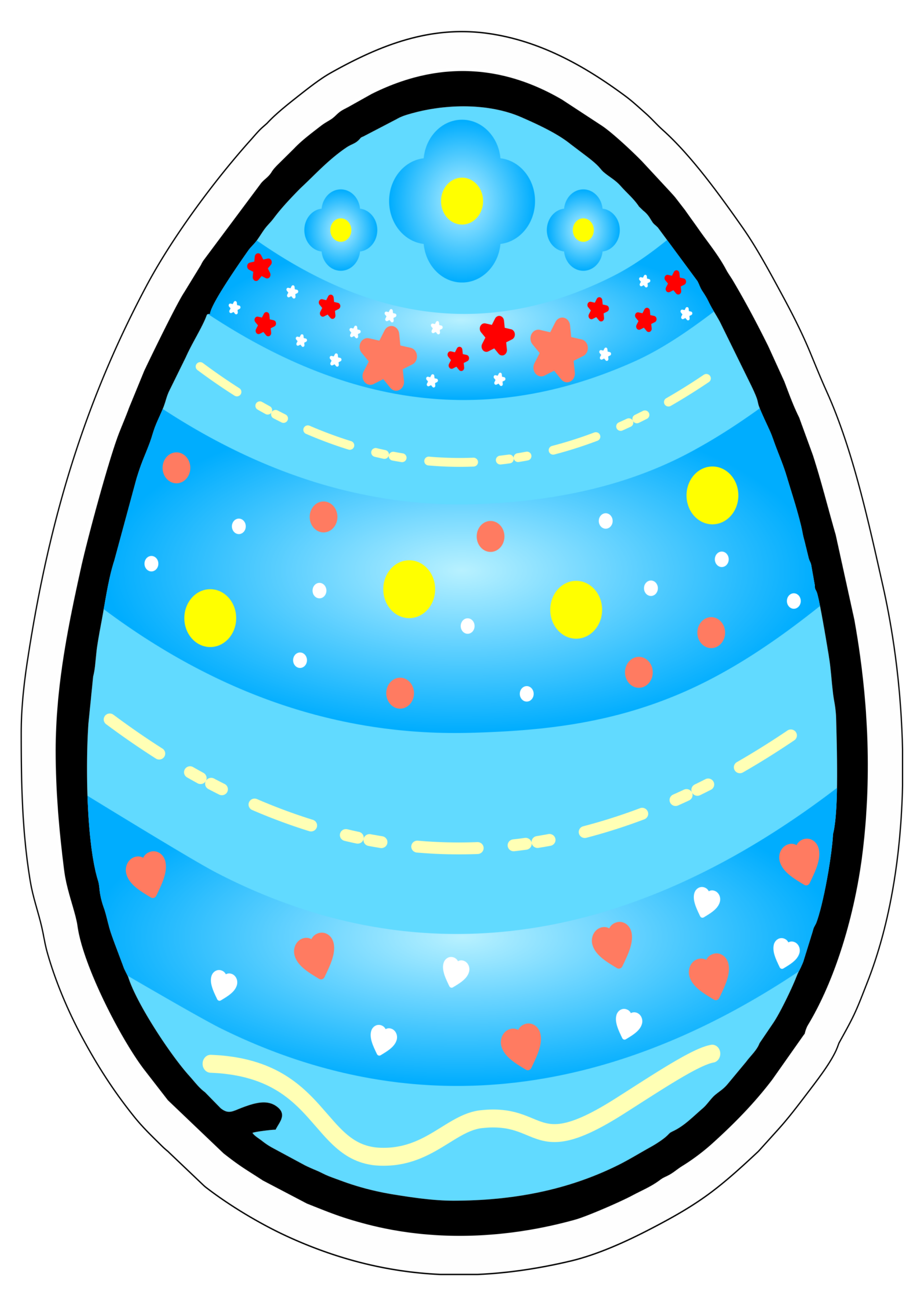 Ovo de páscoa azul artes para decoração de festa infantil desenho simples pronto para imprimir png