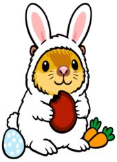 imagens de páscoa capivara fantasiada de coelhinho com ovo de chocolate