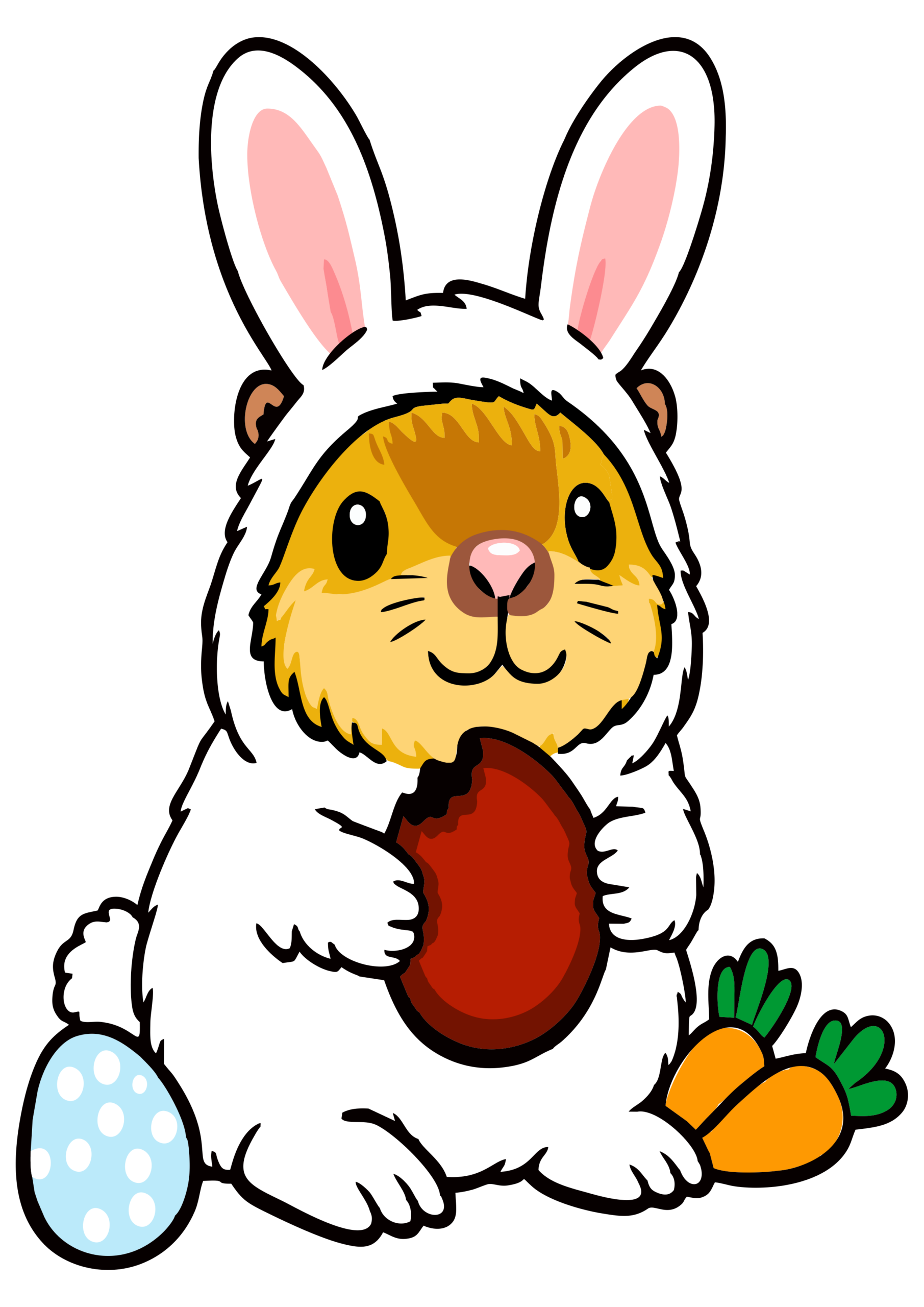 Imagens fofinhas de páscoa capivara fantasiada de coelhinho comendo ovo de chocolate imagem com fundo transparente png