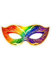 máscara de carnaval arco íris