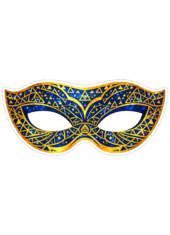 máscara de carnaval azul com glitter