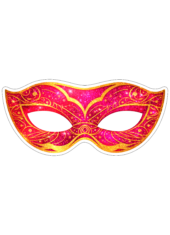 máscara de carnaval rosa choque com glitter
