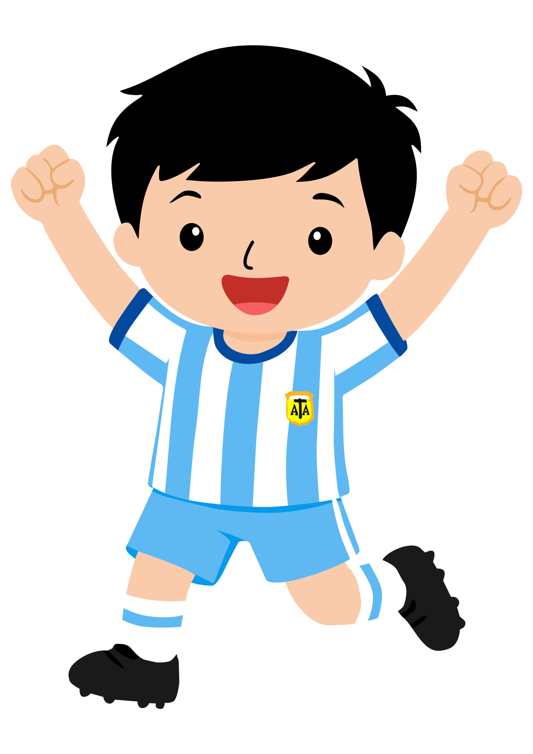 Menino jogador de futebol da Argentina desenho legal copa do mundo 2026 ilustração decorativa png