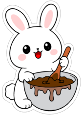 easter bunny simple drawing chibi chocolate bowl