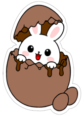 easter bunny simple drawing chibi chocolate egg
