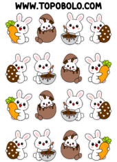 easter bunny simple drawing chibi stickers