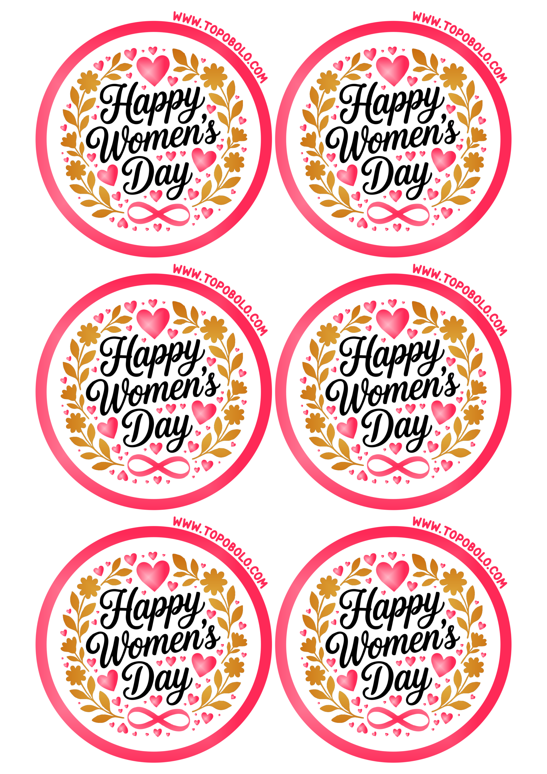 Happy womens day round sticker for decoration 8 march 6 images png