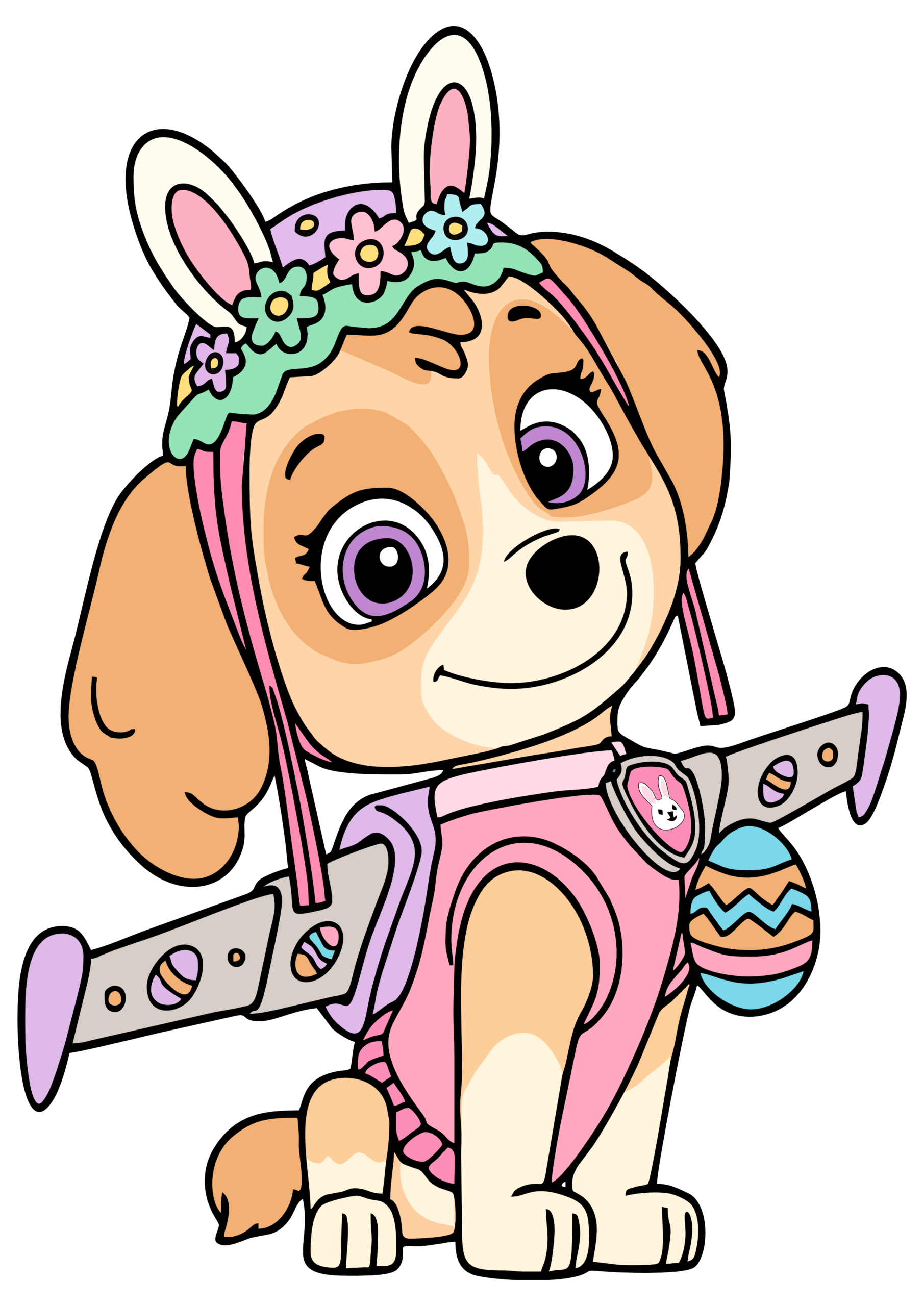 Patrulha canina especial de páscoa personagem infantil Skye png