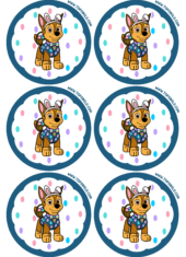 round sticker paw patrol happy easter chase 6 images