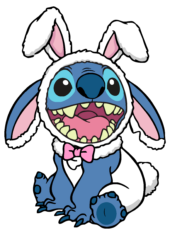 stitch fantasiado de coelhinho