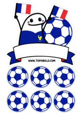 cake topper world cup funny stickers france flork of cows