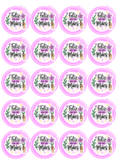 feliz dia das mães adesivo redondo pronto para imprimir e decorar 20 imagens