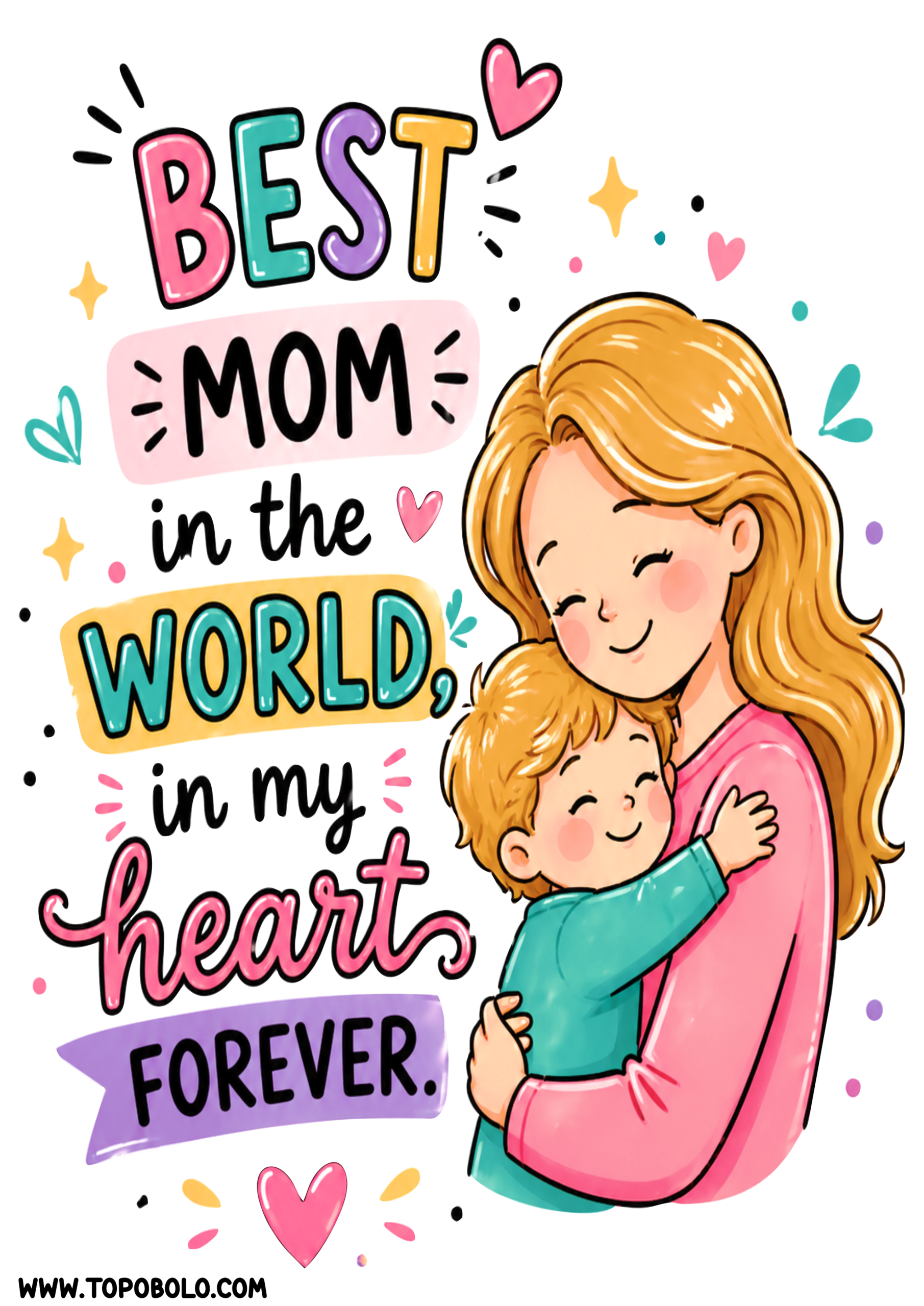 Happy mothers day free quotes printable decoration party clean background free download mom and child png