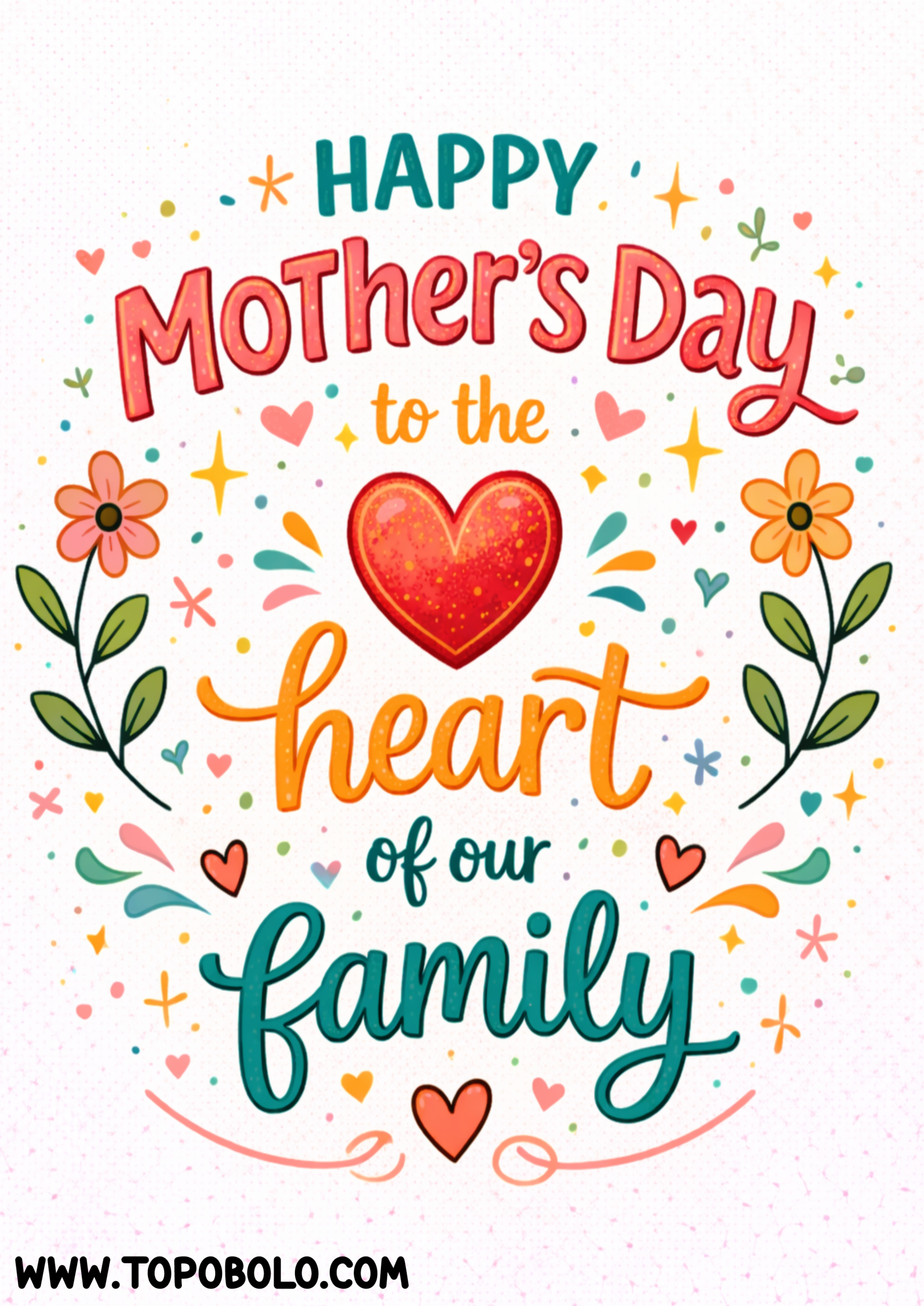 Happy mothers day to the heart of our family sharing quotes png
