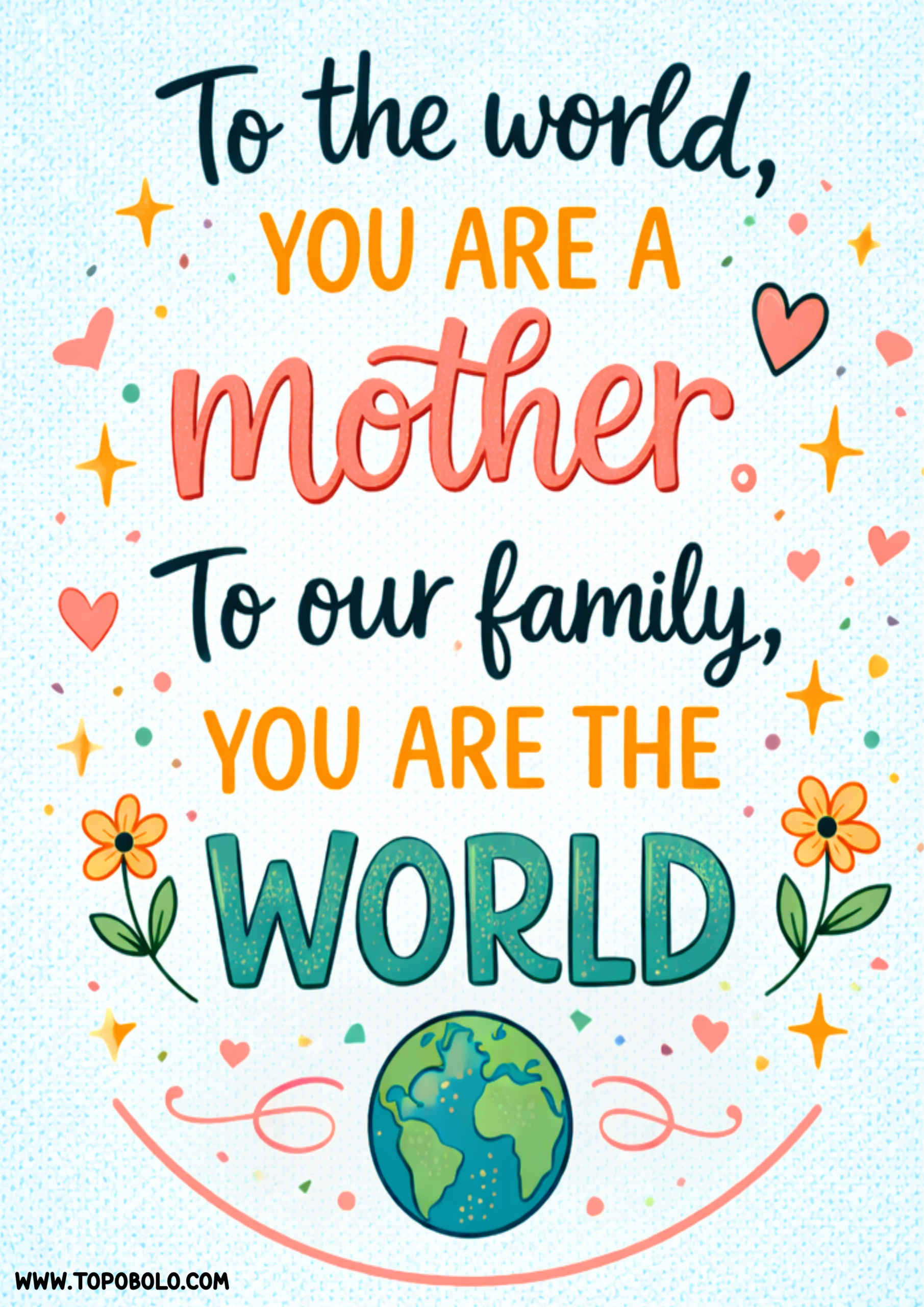 Mothers day Sharing quotes to the world you are a mother to our family you are the world png