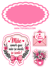 topo de bolo rosa para o dia das mães artes