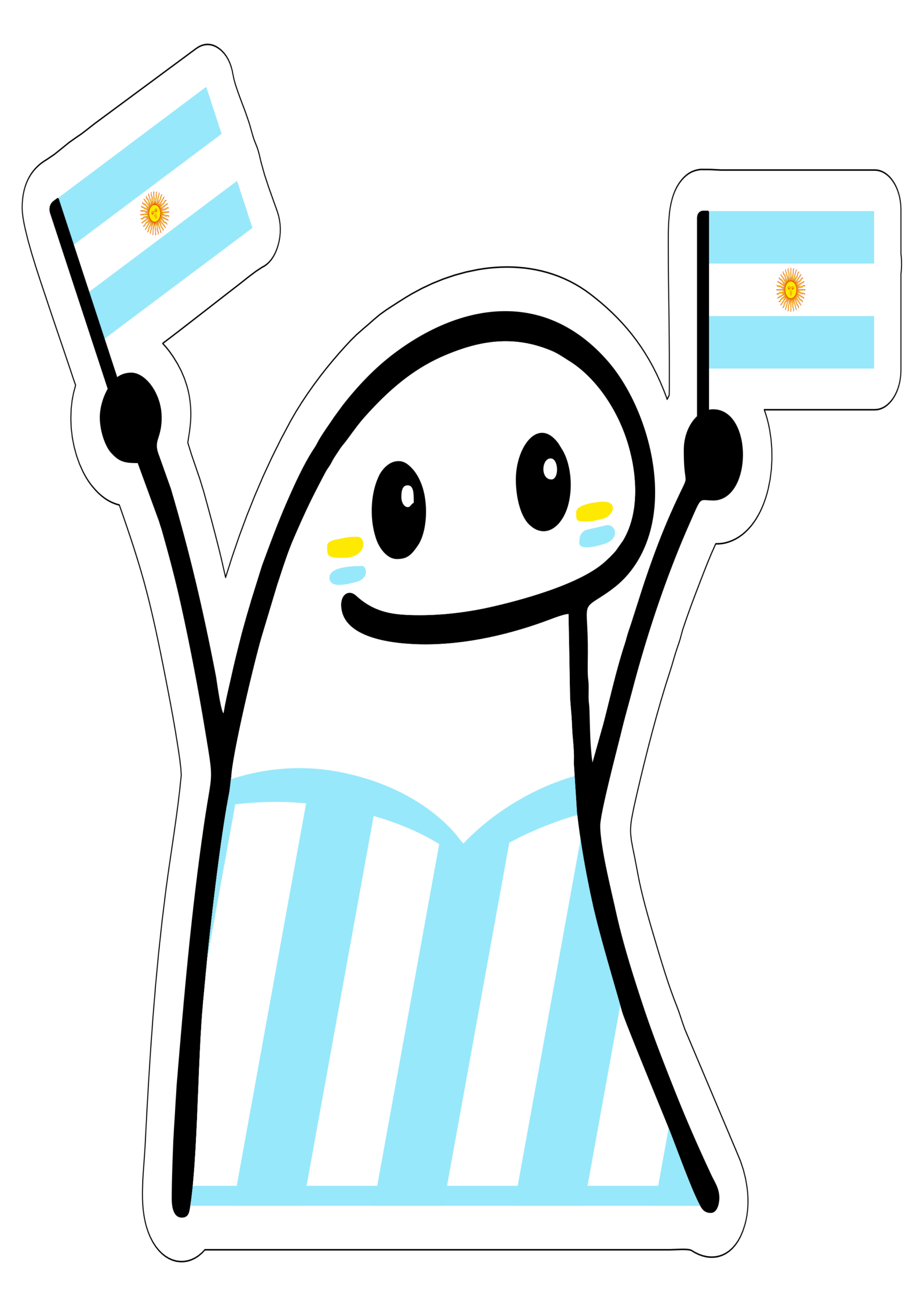 Copa do mundo 2026 torcedor da argentina figurinha engraçada para redes sociais fundo transparente png