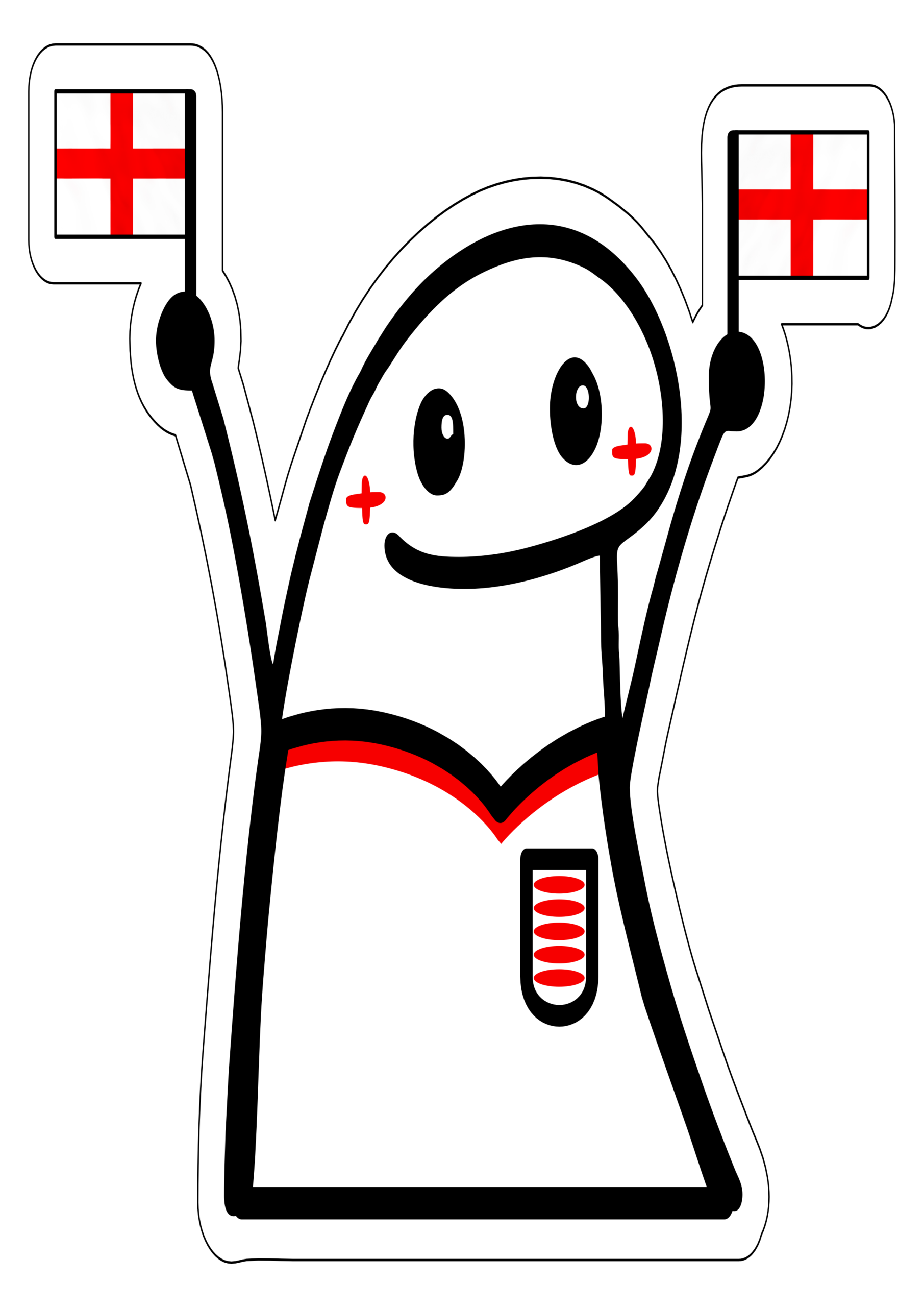 Copa do mundo 2026 torcedor da Inglaterra figurinha engraçada para redes sociais fundo transparente png