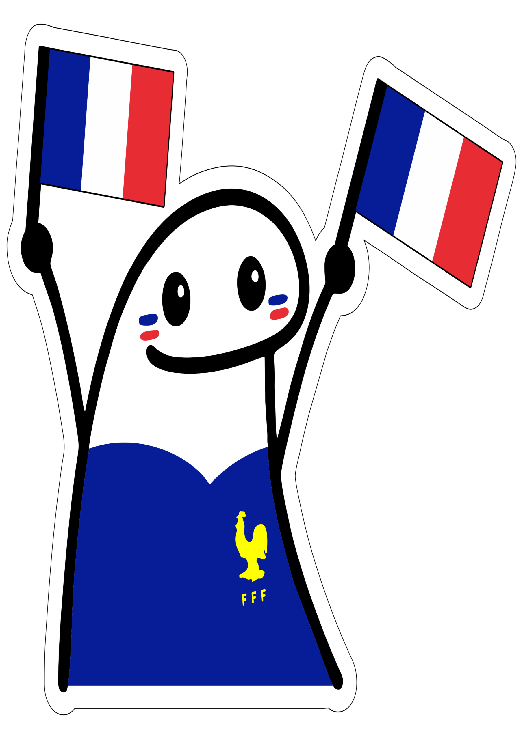 Copa do mundo 2026 torcedor da frança figurinha engraçada para redes sociais fundo transparente png