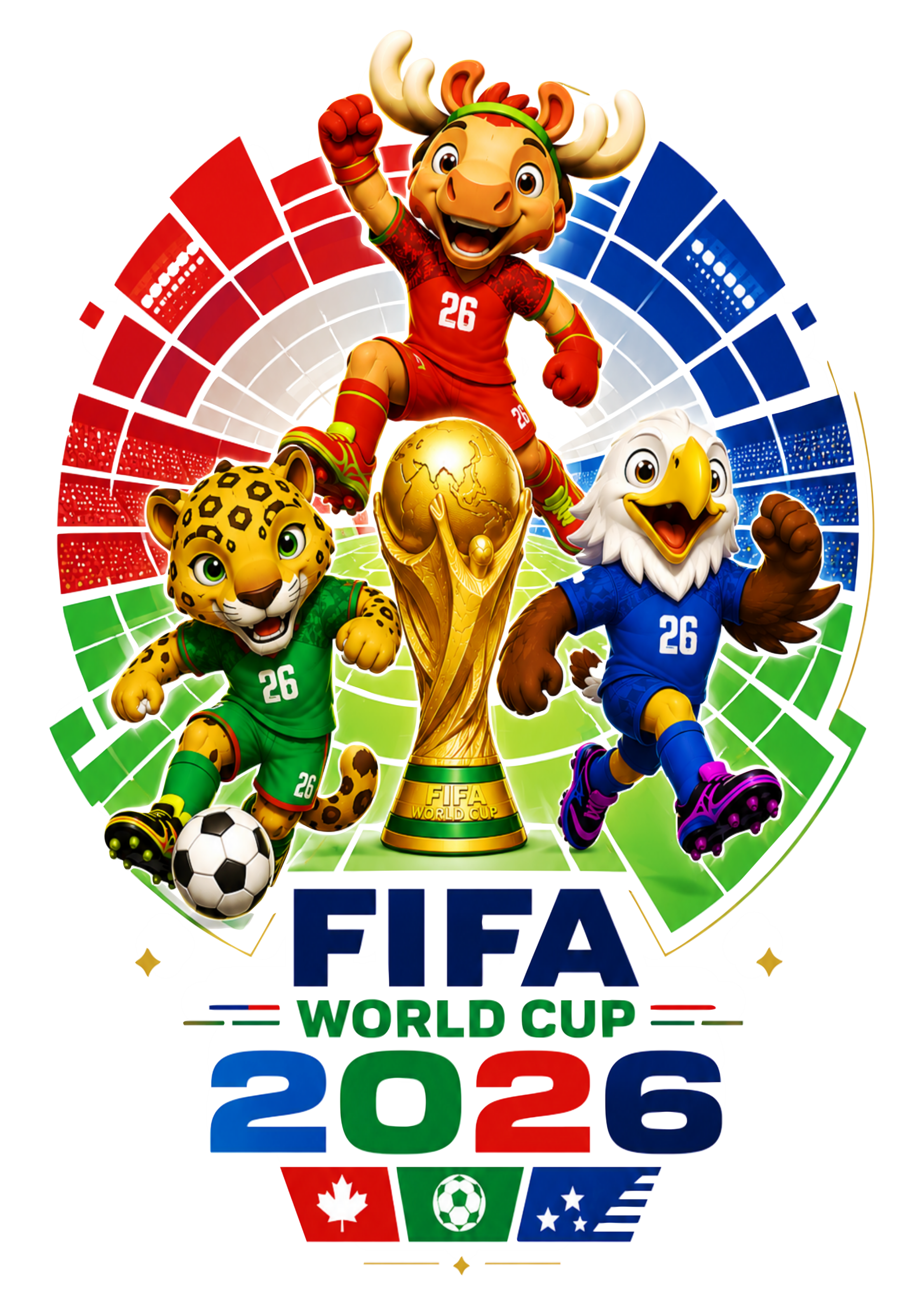 Copa do mundo FIFA 2026 Maple Zayu e Clutch Estados Unidos Canadá e México png